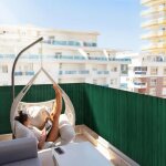 Brise vue pvc paravent palissade vert 120 x 300 cm