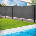 Idmarket brise vue renforc� 12 x 10 m gris 220 gr / m� luxe pro
