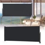 Brise vue r�tractable - lzq - 140 x 300 cm - anthracite - protection visuelle et solaire