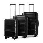 British traveller set de 3 valises de voyage (54 / 64 / 74cm) valise rigide trolley bagages abs + pc ...