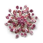 Broche cristal fleur diam�tre 7cm rose - rc006008