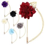 Broche pin ruban feuille cha�ne costume rose homme shipenophy