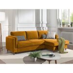 Brooke - canap dangle droit - convertible avec coffre - 4 places - en velours - jaune