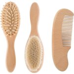 Brosse cheveux bebe poils de chvre doux premium brosse  bb brush set poils de chvre naturels peigne ...