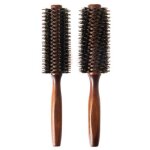 Brosse  cheveux en poils de sanglier avec picots en nylon et manche en bois - ystp - 2 en 1