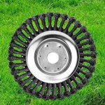 Brosse d�broussailleuse � gazon 150x254 mm t�te de brosse rotative avec roue � fil plein