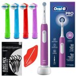 Brosse  dents lectrique - oral - b - junior pro violet - enfant 6 ans et plus - 4 brossettes incluses ...