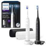 Brosse  dents - philips - hx7429 / 02 - sonicare - double manche serie 7100 - blanc & noir - elctrique ...