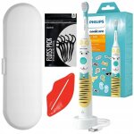 Brosse  dents sonique - philips - hx3601 01 - enfants - rechargeable - tui - accessoires - autocollants ...