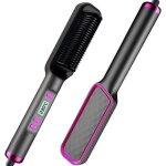 Brosse lissante pour cheveux fer  lisser avec peigne intgr anti - brlure lcd lisseur cheveux professionnel ...