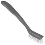 Brosse multi - usages - metaltex - joints et recoins - avec grattoir - 23 cm - gris