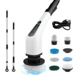 Brosse de nettoyage �lectrique - innovante - 7 t�tes rempla�ables - sans fil - blanc - 360�