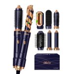 Brosse soufflante 6 en 1 air styler set avec 6 accessoires brushing chauffante coiffante pour scher ...