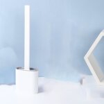 Brosse wc plate en silicone - a suspendre ou poser au sol - balai flexible et souple - sans rayures et ...