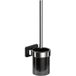 Brosse wc brosse toiletteswc balai wc auto - adhsif acier inoxydable - noir