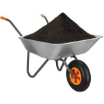Brouette charge 120 kg - springos - modle basic - roue gonflable - acier galvanis