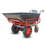 Brouette �lectrique 4 roues � ch�ssis tubulaire extensible et amovible + benne plastique 300l 300kg - ...