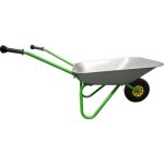 Brouette en mtal argent et vert