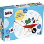 Brouette en m�tal - klein - 7669 - avec 3 outils et 1 paire de gants - d�s 3 ans