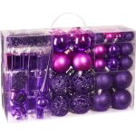 Boules de no�l - henry brubaker - set 101 - violet - brillantes / mates / scintillantes - � suspendre ...