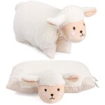 Brubaker coussin en peluche mouton - 2 en 1 peluche et coussin en peluche - 40 x 30 cm - beige