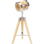 Brubaker - lampadaire / lampe sur pied - design industriel - hauteur 65 cm - tr�pied en bois - spot en ...