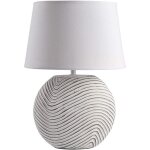 Brubaker lampe de table ou de chevet blanche pied c�ramique finition mate bicolore - hauteur 38 cm