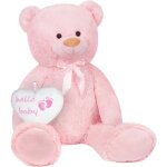 Brubaker ours en peluche xxl 100 cm avec c?ur hello baby - cadeau de naissance pour les filles nouveau ...