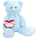 Brubaker peluche g�ante xxl - ours - nounours - 100 cm - bleu clair - c?ur en peluche einen engel ohne ...