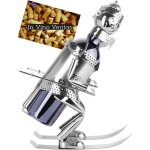 Brubaker porte - bouteille de vin d�coratif - sculpture en m�tal - id�e cadeau - skieur