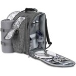 Brubaker sac � dos pique - nique pour 2 personnes gris m�lang� 28 � 22 � 40 cm - avec porte - bouteille ...