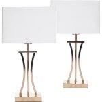 Brubaker set de 2 lampes de table ou de chevet golden column - lampe de table en m�tal vintage - 50 cm ...