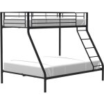 Bruce lits superposés 3 places - 90 / 140 x 190 cm - noir - en métal - sommiers inclus Bruce lits superposés 3 places - 90 / 140 x 190 cm - noir - en métal - sommiers inclus