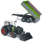 Bruder - tracteur avec fourche et remorque basculante et ouvrante - noir - enfant - v�hicule