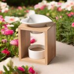 Br�le parfum arum - br�leur fondant parfum� ? diffuseur huile essentielle ? br�leur en c�ramique et bambou ...