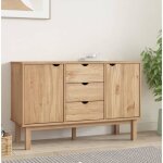 Buffet - vidaxl - 1135x43x73 cm - bois massif de pin - style scandinave - grand espace de rangement