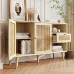 Buffet - leytn - 120x40x80cm - bois chne - 1 tiroir - 2 portes - vintage