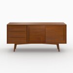 Buffet 2 portes coulissantes et 3 tiroirs en teck - waya - rendez - vous d�co