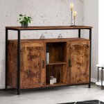 Idmarket buffet 100 cm dayton 2 portes avec �tag�res effet vieilli design industriel