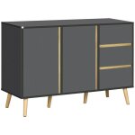 Buffet bas - homcom - meuble rangement sur pieds style scandinave 2 portes 3 tiroirs - bois - 120x40x80cm ...
