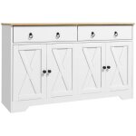 Buffet meuble de rangement - homcom - style rural - 2 tiroirs et 2 placards avec �tag�res � hauteurs ...