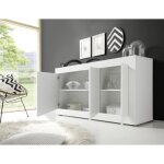 Buffet 3 portes collection isora coloris blanc laqu brillant