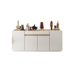 Buffet 4 portes 1 tiroir collection fanzy. coloris blanc laqu & chne cadiz