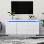 Buffet armoire de salon moderne armoire dappoint sur pied commode buffet haut meuble 2 portes 3 tiroirs ...