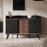 Buffet bahut - leytn - 117 x 40 x 80cm - 3 tiroirs - 2 portes coulissantes Buffet bahut - leytn - 117 x 40 x 80cm - 3 tiroirs - 2 portes coulissantes