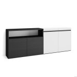 Buffet bahut enfilade 200x35x75cm 4 portes blanc et noir rf2395 Buffet bahut enfilade 200x35x75cm 4 portes blanc et noir rf2395