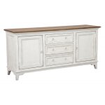 Buffet bas 2 portes - interiors - fr�ne - blanc - 180 cm - style classique