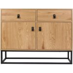 Buffet bas - paris prix - abbott - 2 portes - 2 tiroirs - naturel & noir Buffet bas - paris prix - abbott - 2 portes - 2 tiroirs - naturel & noir
