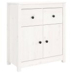 Buffet bas blanc en bois massif de pin - salalis - 2 portes et 1 tiroir - style scandinave moderne Buffet bas blanc en bois massif de pin - salalis - 2 portes et 1 tiroir - style scandinave moderne