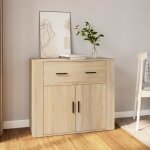 Buffet bas - gototop - ch�ne sonoma - 80x33x70 cm - bois ding�nierie - 2 portes
